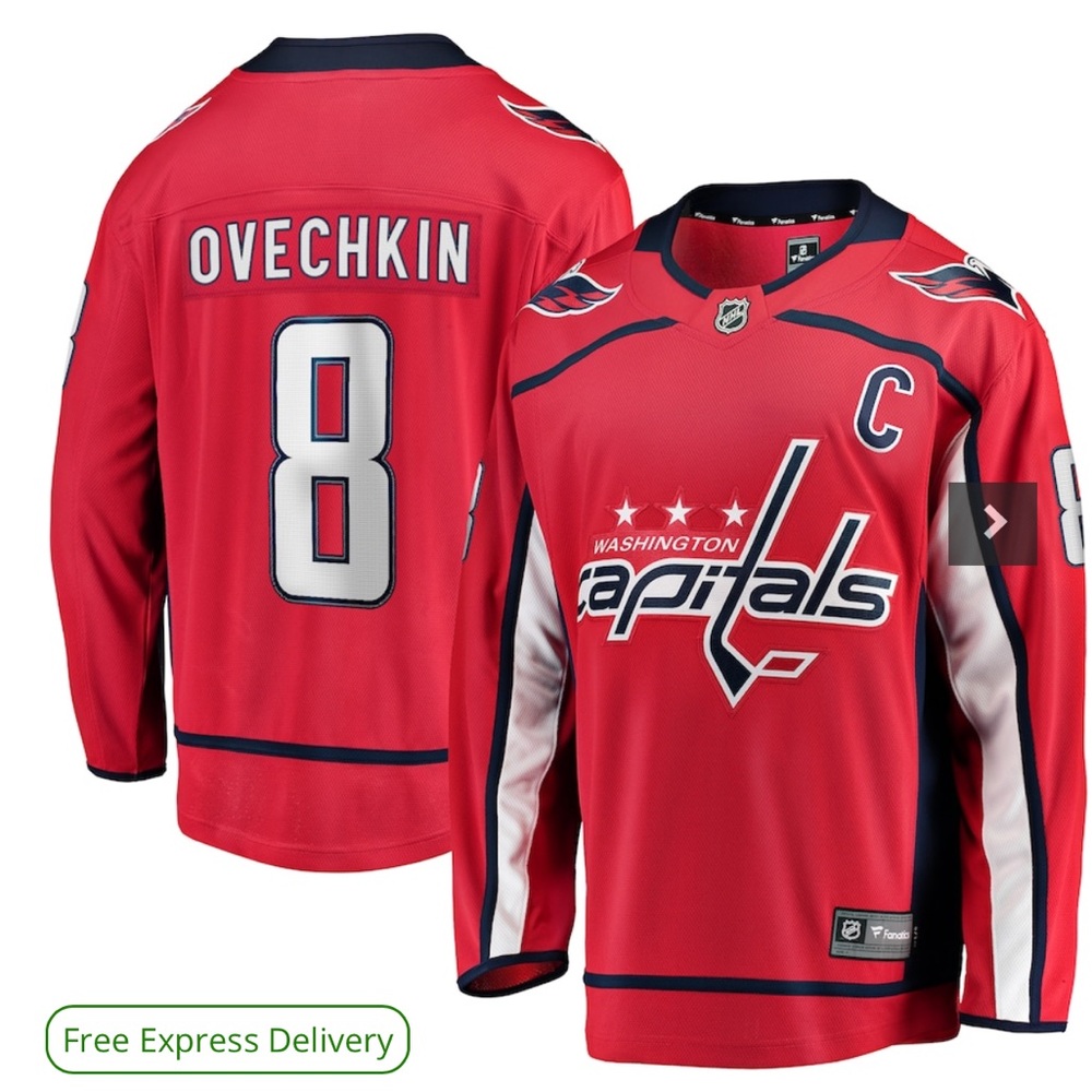 Capitals #8 Alexander Ovechkin Authentic Hockey Jersey